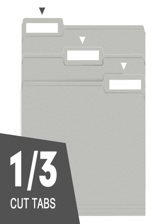 RAZCC File Folder, RAZCC 100 Pack 1/3 Cut Tab File Folders Letter Size, Grey, Folders with Tab, Great for Organizing and Easy File Storage - Image 3