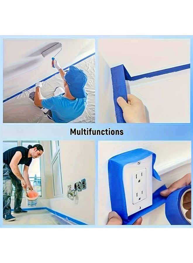 12 شريط رسام أزرق مقاس 2 سم × 13 متر لكل منها، بدون بقايا، سهل التمزق - Image 5