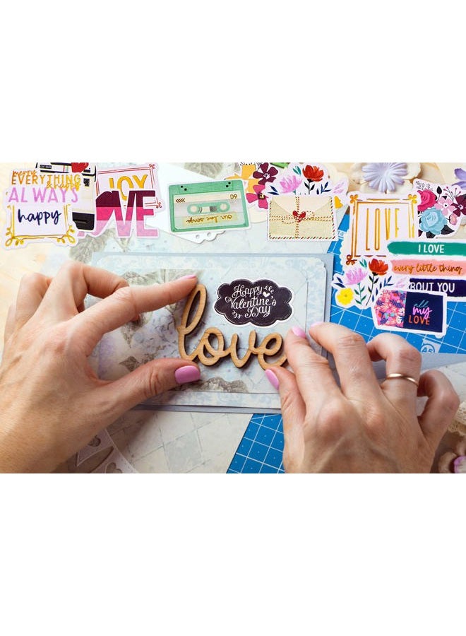 FaCraft Scrapbooking Supplies Ephemera Die Cuts Stickers (95 pcs Love) - Image 3