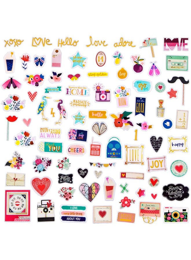 FaCraft Scrapbooking Supplies Ephemera Die Cuts Stickers (95 pcs Love) - Image 4