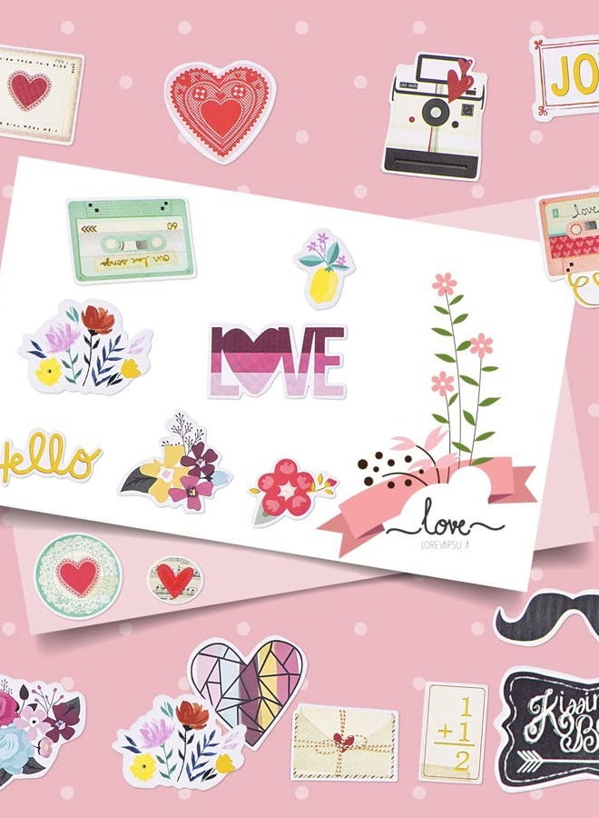 FaCraft Scrapbooking Supplies Ephemera Die Cuts Stickers (95 pcs Love) - Image 2