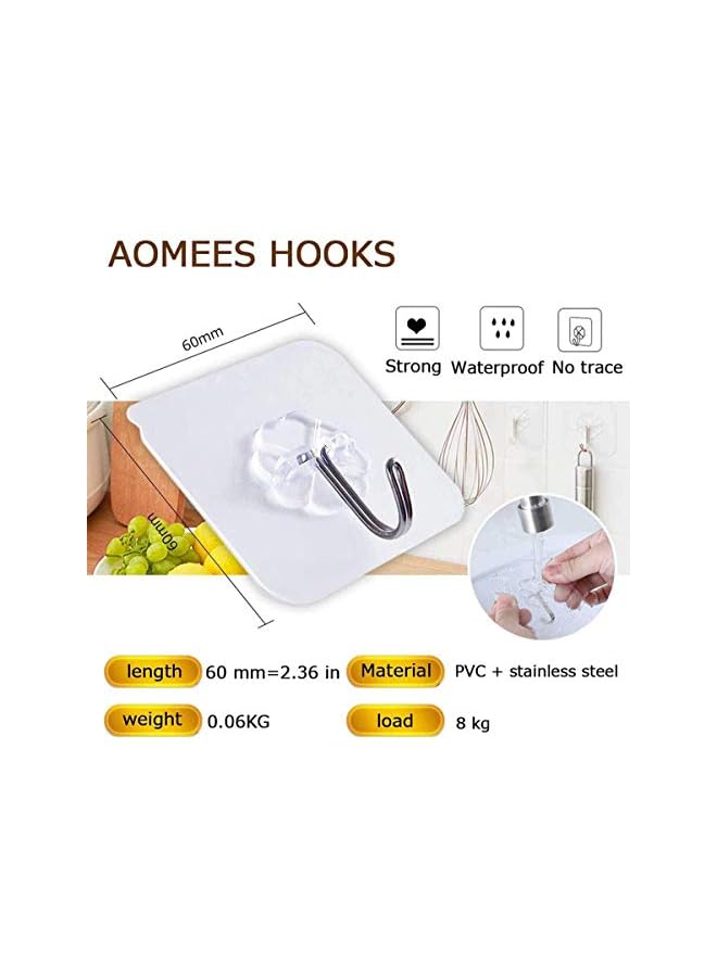 Bingcute Adhesive Hooks Heavy Duty Wall Hooks Bathroom Towel Shower Hooks SelfAdhesive Hanger Heavy Duty Wall Hooks Wall Mount Stick For Hanging Towels Coats Keys Home Kitchen X12 - Image 2