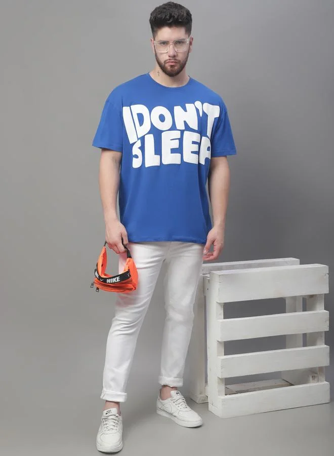 ستايلي Men Blue Graphic Print Oversized T-Shirt By Door74