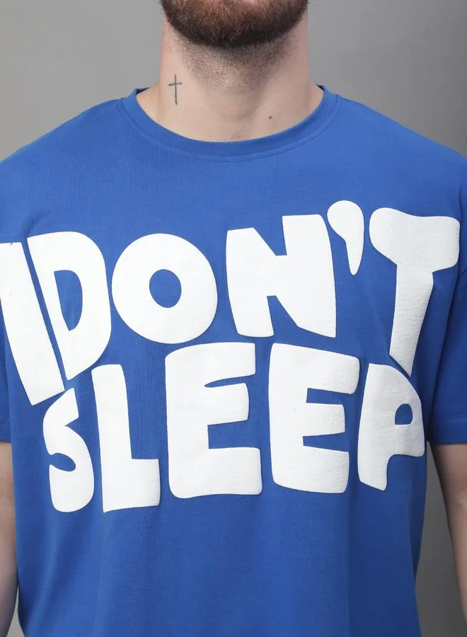 ستايلي Men Blue Graphic Print Oversized T-Shirt By Door74