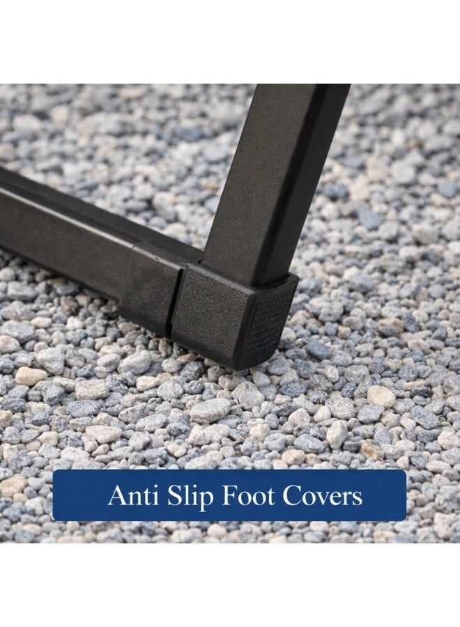 جيب كرسي تخييم قابل للطي شديد التحمل من جيب دبل أوكسفورد - كرسي محمول قابل للطي للاستخدام الخارجي/الشاطئ/النزهات مع مسند ذراع خشبي - بيج وأخضر عسكري - Image 5