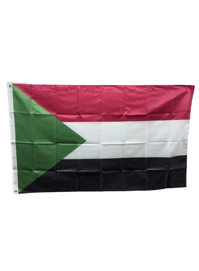 عاصفة علم السودان من Stormflag مقاس 90x150 سم (3x5 قدم) مصنوع من البوليستر 100٪ مع حلقات نحاسية - Image 1