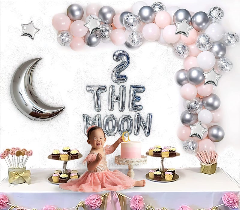 SpecialYou.in Special You 2nd Happy Birthday decoration items for girls & boy Combo with metallic balloons for decoration, Happy birthday paper & confetti balloons, Silver balloons for decoration - 67 Pcs - Image 3