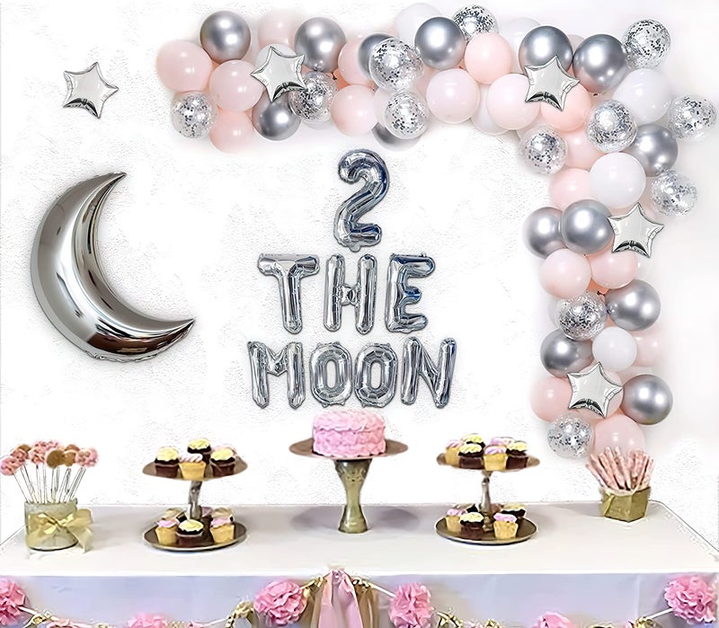 SpecialYou.in Special You 2nd Happy Birthday decoration items for girls & boy Combo with metallic balloons for decoration, Happy birthday paper & confetti balloons, Silver balloons for decoration - 67 Pcs - Image 1