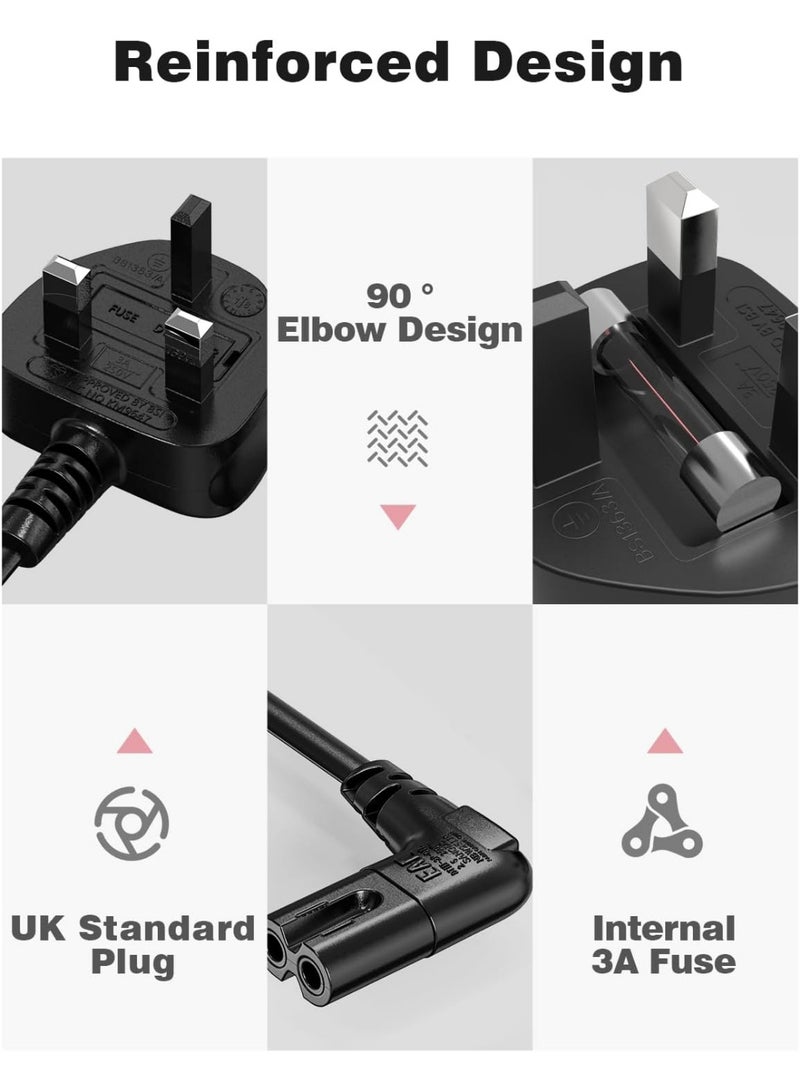 انسجام كابل الطاقة ذو الزاوية اليمنى 1.5M -متوافق مع أجهزة التلفزيون سامسونج و إل جي و باناسونيك - Image 3