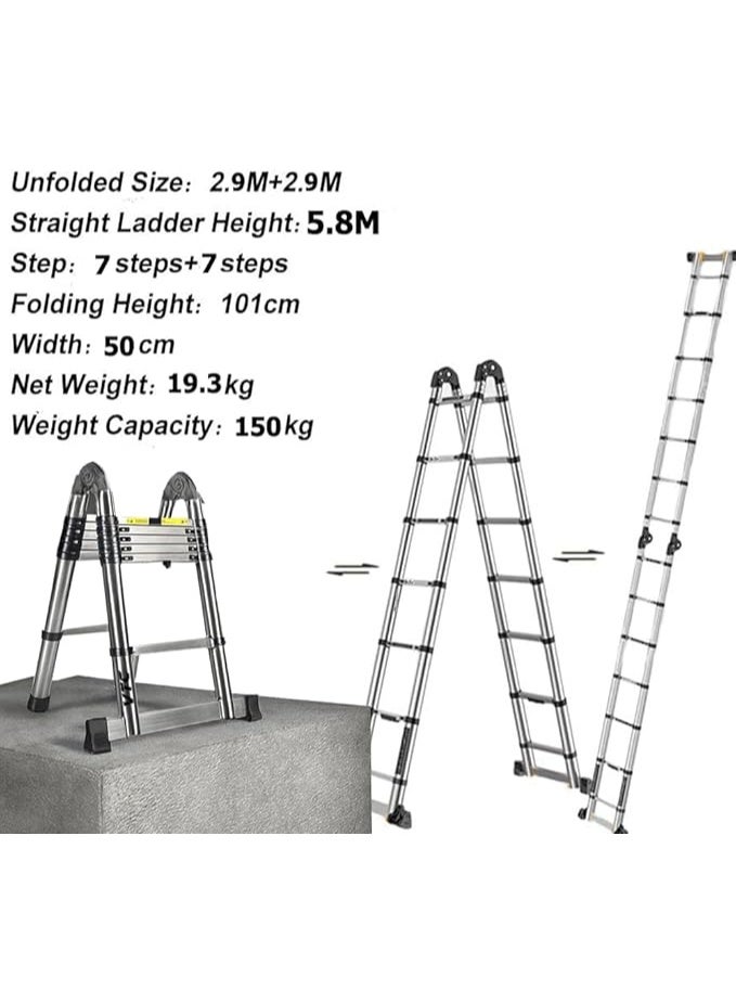 Double Telescopic Ladder – Durable & Lightweight Folding Ladder – Multipurpose for Professional and Daily Use - Image 3