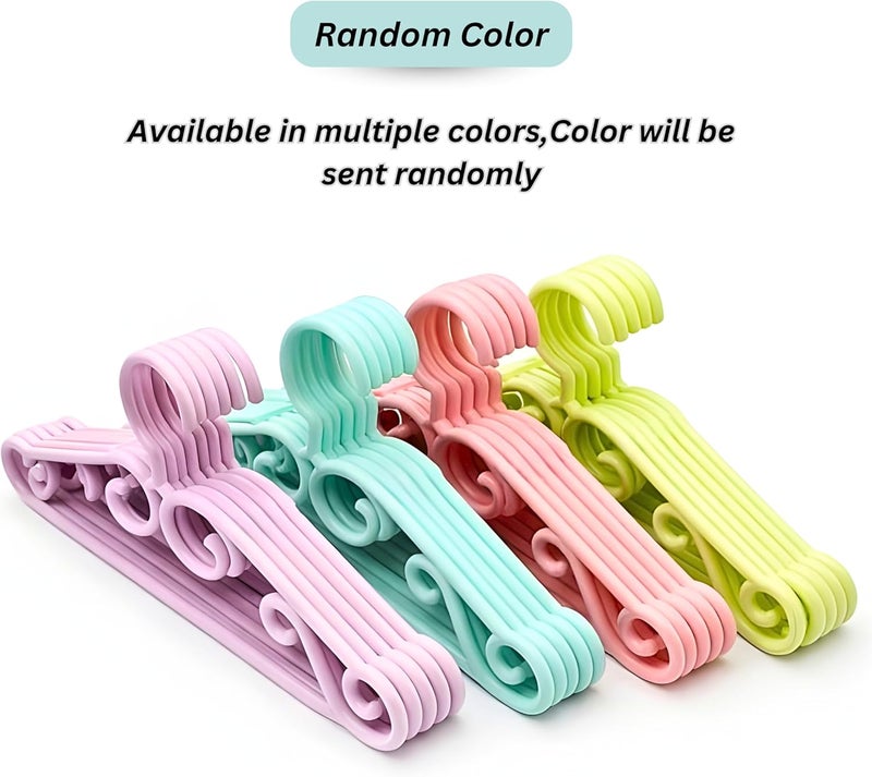 إي سي في في مجموعة 12 قطعة من علاقات ملابس بلاستيكية متينة للأطفال | علاقات متينة وسميكة موفرة للمساحة مع خطافات لملابس الأطفال من قمصان وبناطيل وفساتين | علاقات ملابس للأطفال والرضع | لون عشوائي - Image 3