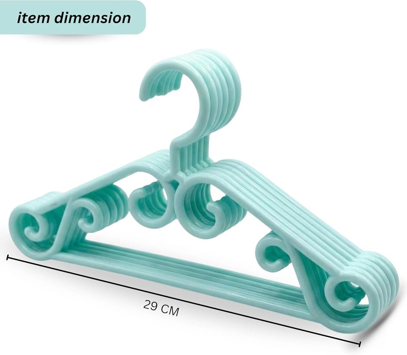 إي سي في في مجموعة 12 قطعة من علاقات ملابس بلاستيكية متينة للأطفال | علاقات متينة وسميكة موفرة للمساحة مع خطافات لملابس الأطفال من قمصان وبناطيل وفساتين | علاقات ملابس للأطفال والرضع | لون عشوائي - Image 2