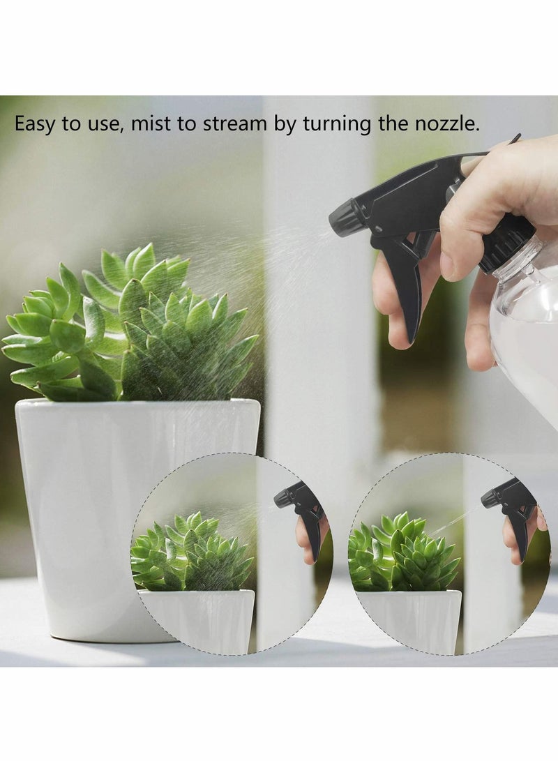 Excefore Clear Plastic Spray Bottles, 2-Pack 16oz/500ml Refillable Empty Spray Bottles with Adjustable Nozzle from Fine to Stream, Durable Liquid Sprayer for Hair, Spas, Cleaning Solutions, Plants  - Image 4
