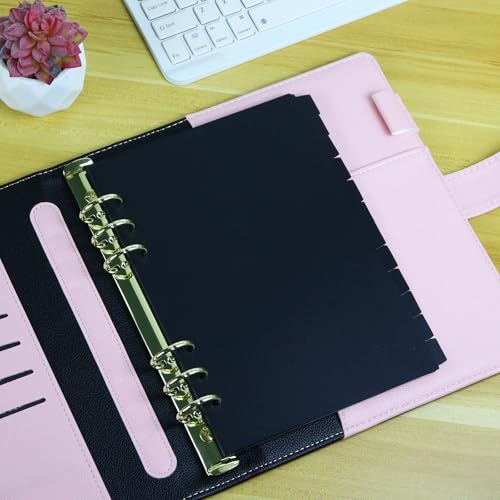 Koqye A5 12-Tab 6-Ring Binder Dividers Set with Gold Stickers, Black Plastic Index Tabs Separators for Planner (12Tabs) - Image 5