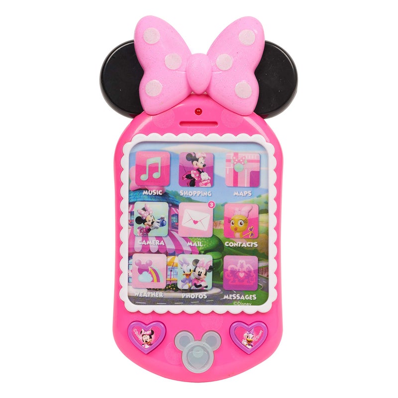 Just Play Disney Junior Minnie Bow-Tique Why Hello Pretend Play Cell Phone, Lights and Sounds, Batteries Included, Kids Toys for Ages 3 Up by Just Play - Image 1
