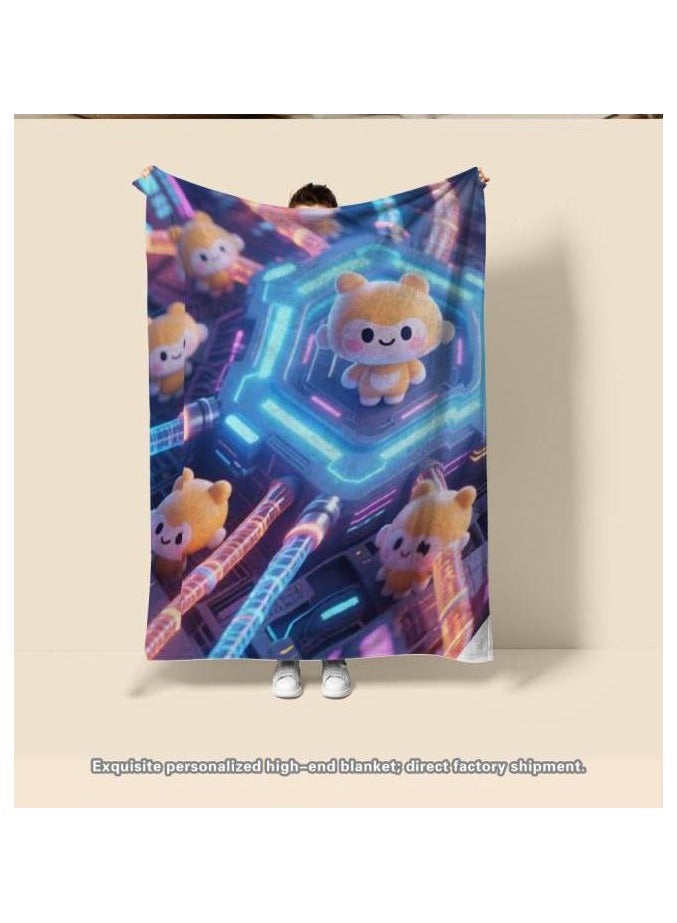 general Children's or student cartoon flannel thin blanket (warm and comfortable, suitable for sleep, games) 100cm*150cm - 493 - Image 4