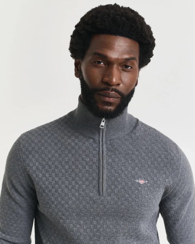 GANT  Gant Micro Texture Half-Zip  Sweater for Men | Best Price UAE