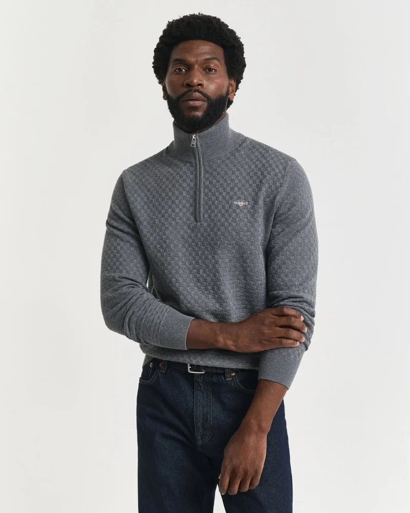 GANT  Gant Micro Texture Half-Zip  Sweater for Men | Best Price UAE
