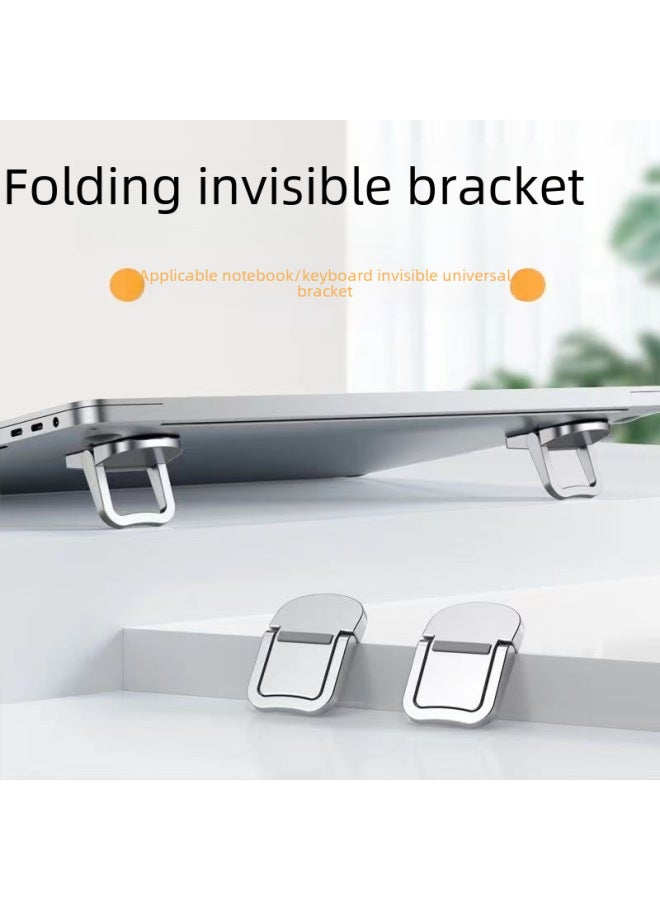 Invisible Adhesive Laptop Stand Desktop Heightening Pad Portable Cooling Keyboard Base Foot Support Bracket Computer Holder-Color:Three-speed Silver (bag) - Image 2