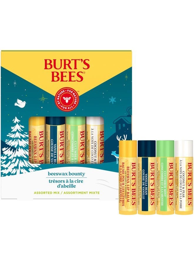 Burt's Bees بلسم الشفاه، مجموعة متنوعة من شمع العسل، 4 عبوات، 0.15 أونصة - Image 1