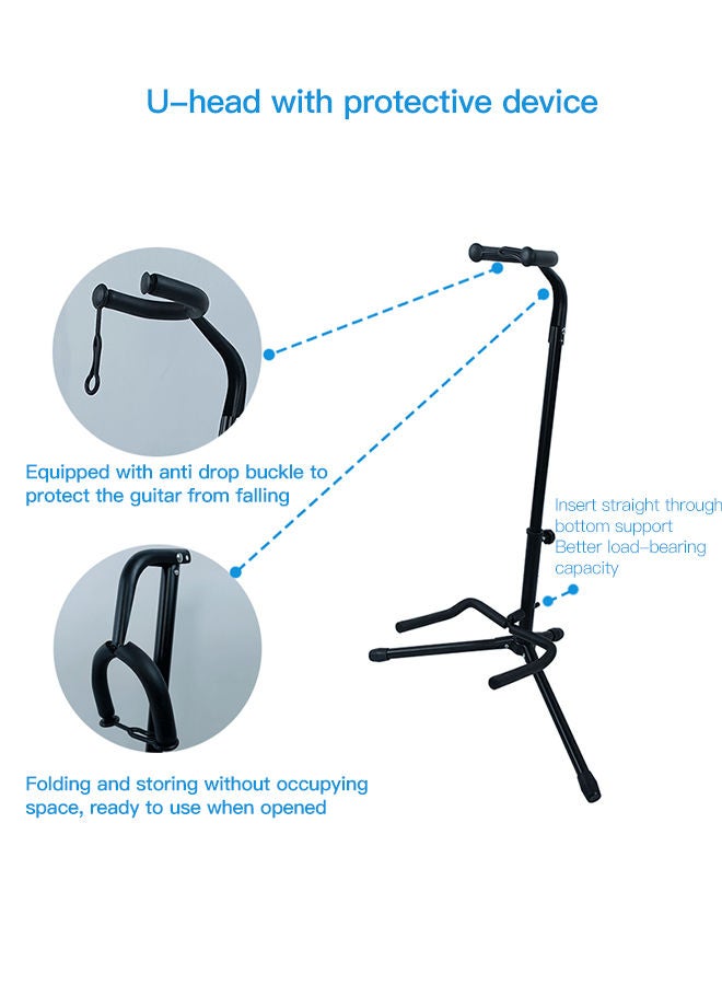 Sharpdo Folding Single Stand Guitar Stand for Convenient Storage of Instrument Accessories  - Image 4