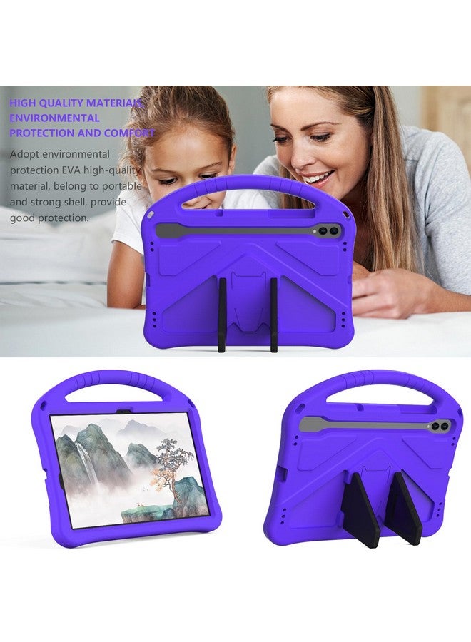 YRH for Galaxy Tab S9 FE 5G Case Kids 10.9-inch, EVA Stand Handle Protective Cover for Samsung S9 FE/S9/S8/S7 Tablet Case, Purple - Image 4