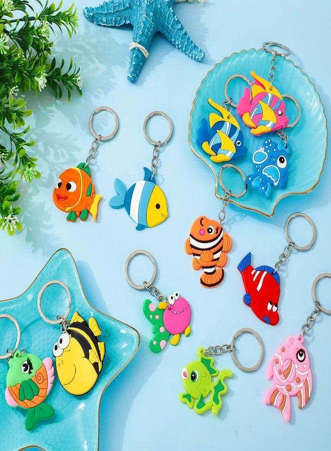 وولاين مجموعة سلاسل مفاتيح على شكل أسماك من Whaline، 12 قطعة، ألوان زاهية، مستوحاة من أسماك استوائية وكائنات بحرية، مثالية لتزيين حفلات عالم ما تحت الماء، مناسبة للأولاد والبنات، أعياد الميلاد، حفلات الصيف، مكافآت مدرسية، وحفلات استقبال المولود الجديد. - Image 3