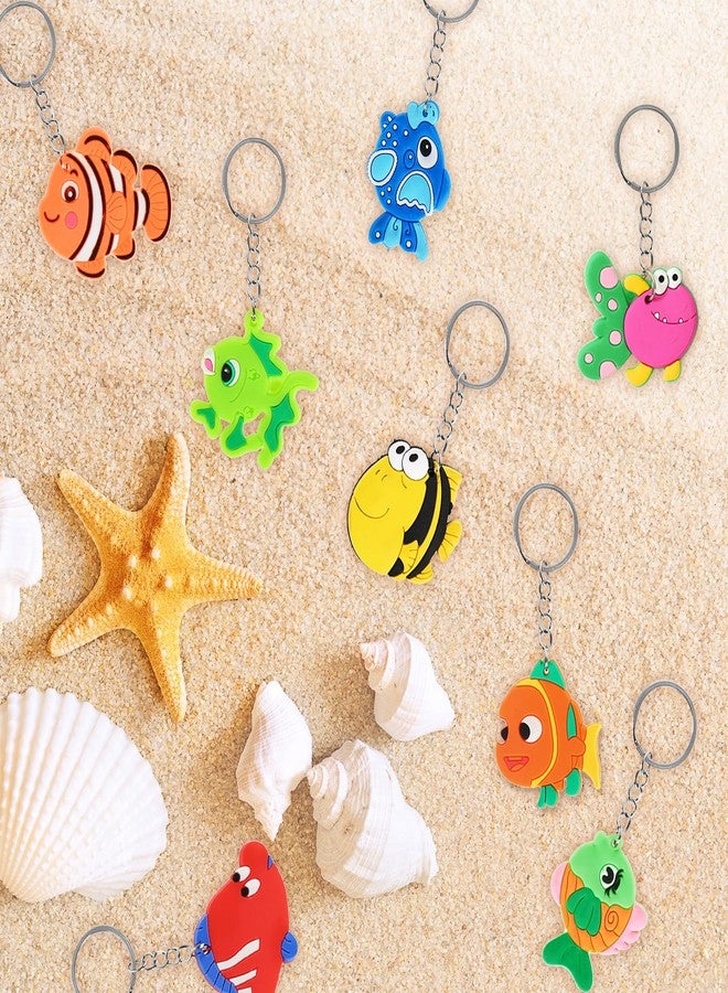 وولاين مجموعة سلاسل مفاتيح على شكل أسماك من Whaline، 12 قطعة، ألوان زاهية، مستوحاة من أسماك استوائية وكائنات بحرية، مثالية لتزيين حفلات عالم ما تحت الماء، مناسبة للأولاد والبنات، أعياد الميلاد، حفلات الصيف، مكافآت مدرسية، وحفلات استقبال المولود الجديد. - Image 4