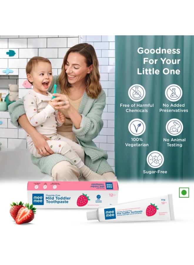 Mee Mee Fluoride Free Baby Toothpaste for Kids & Toddlers | Safe to Swallow Training Toothpaste | Strawberry Flavor | Cavity Protection | Gentle Oral Care | 70g - Image 5