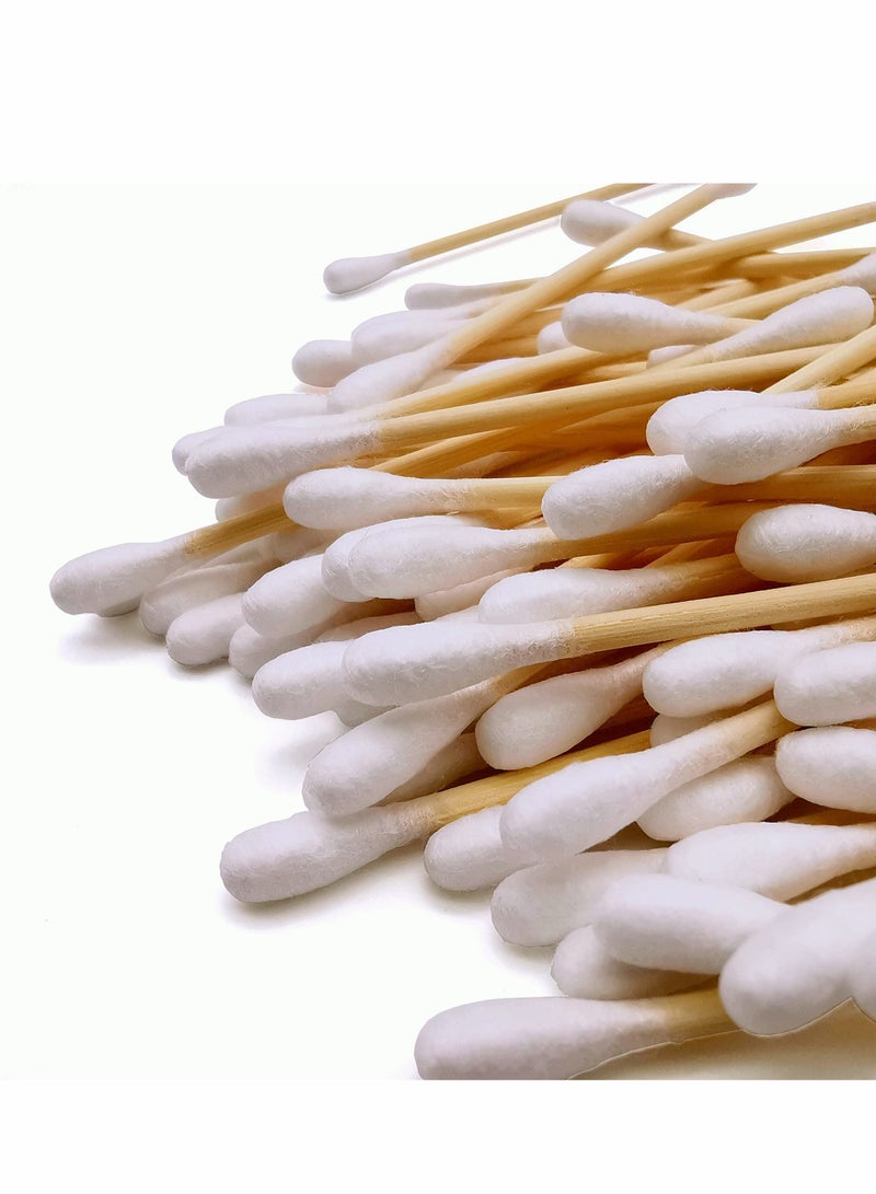 SYOSI Cotton Swabs Wooden Cotton Buds 500 PCS Bamboo Biodegradable Eco Friendly Sticks Dual Tipped Applicators Organic Recyclable Biodegradable Cotton Buds for Ear Cleaning Makeup - Image 3