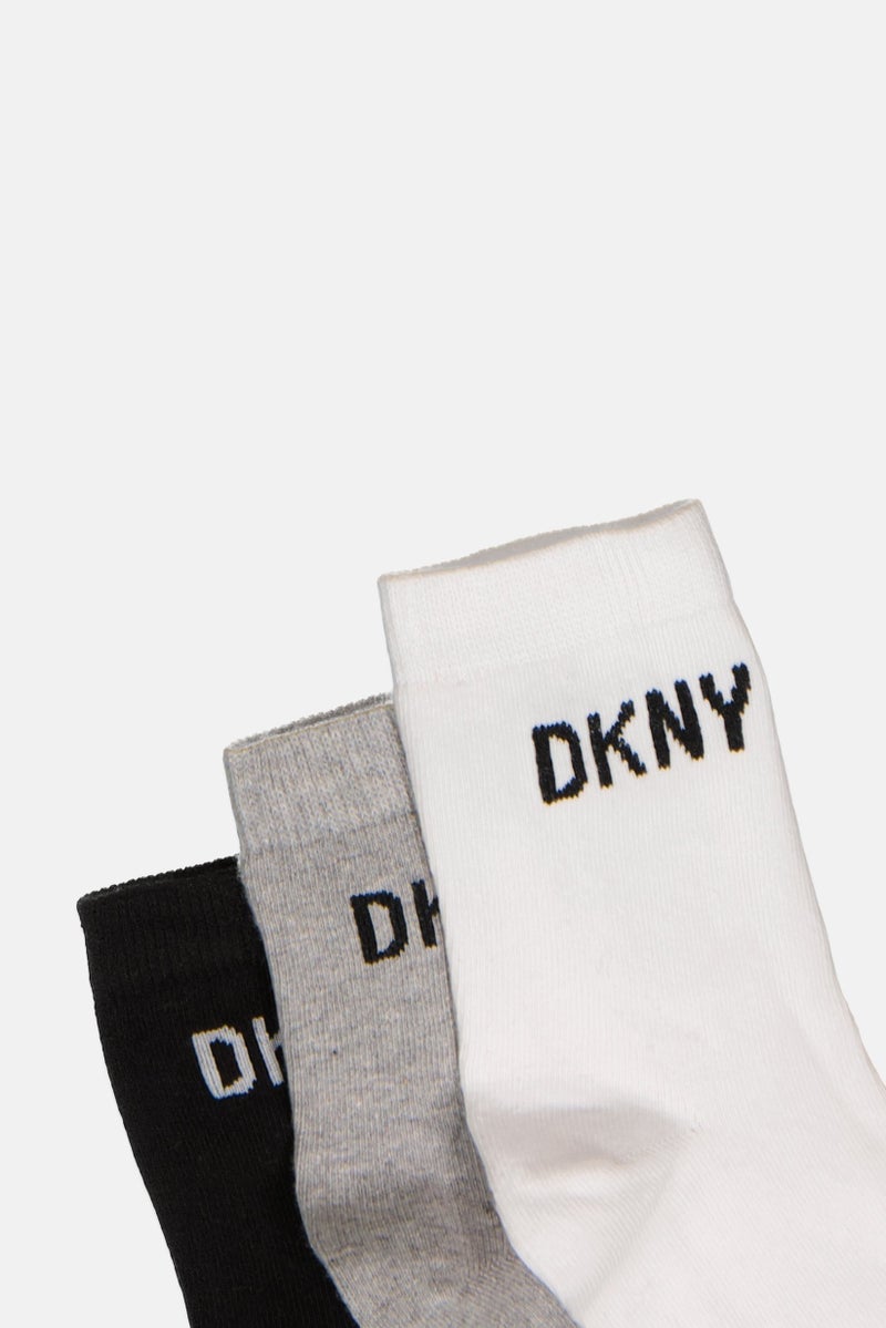 DKNY Kids Boy 6 Pairs Brand Logo Crew Socks, Multicolor - Image 2