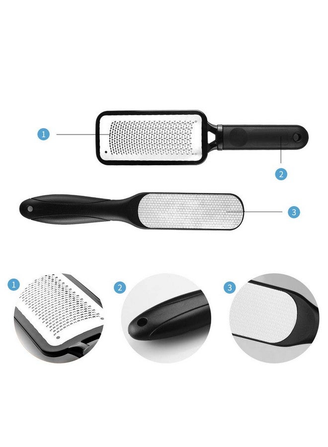 Fu Store 2 Pack Foot Files Callus Remover Stainless Steel Foot Rasp and Dual Sided Foot File Professional Scrubber Pedicure Tools Premium for Foot Care Remove Hard Skin - Image 2