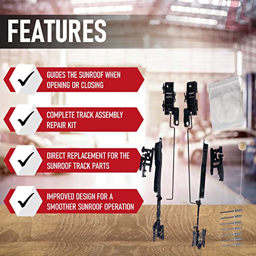 AA Ignition Sunroof Track Assembly Repair Kit - Compatible with Ford & Lincoln Vehicles - F150 2000-2014, Expedition 2000-2017, F250, F350, F450 Super Duty 2005-2016, Navigator, 2006-2008 Mark LT - Sun Roof - Image 2