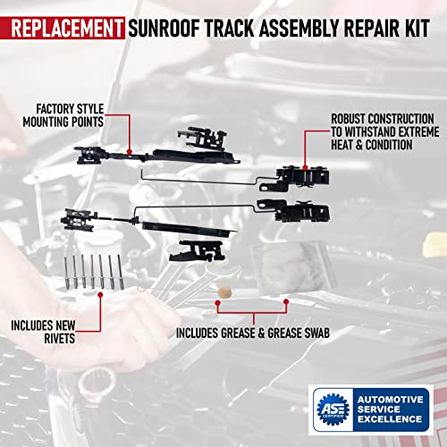 AA Ignition Sunroof Track Assembly Repair Kit - Compatible with Ford & Lincoln Vehicles - F150 2000-2014, Expedition 2000-2017, F250, F350, F450 Super Duty 2005-2016, Navigator, 2006-2008 Mark LT - Sun Roof - Image 3