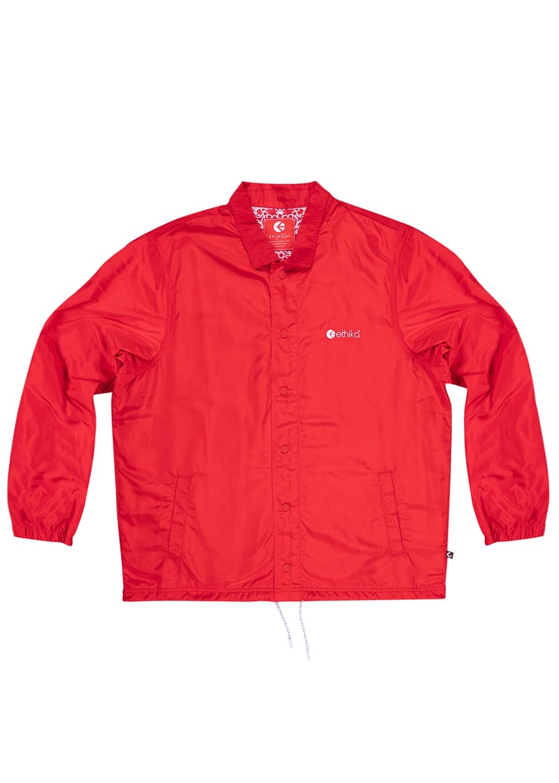 Ethika Mens Coach Jacket Snap Button Front Lightweight Shell Lace Me M