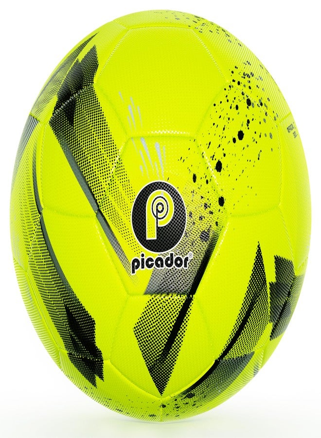 Picador PP PICADOR Size 5 Soccer Ball Official for Adult Youths, Training Match Soccer Balls Outdoor Indoor Sport with Pump(Bright Green) - Image 1