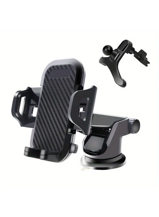 Black Three In One Universal Hands Free Waterproof Car Phone Holder Dashboard Air Vent Mount - Image 1