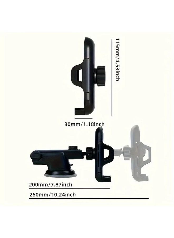 Black Three In One Universal Hands Free Waterproof Car Phone Holder Dashboard Air Vent Mount - Image 3