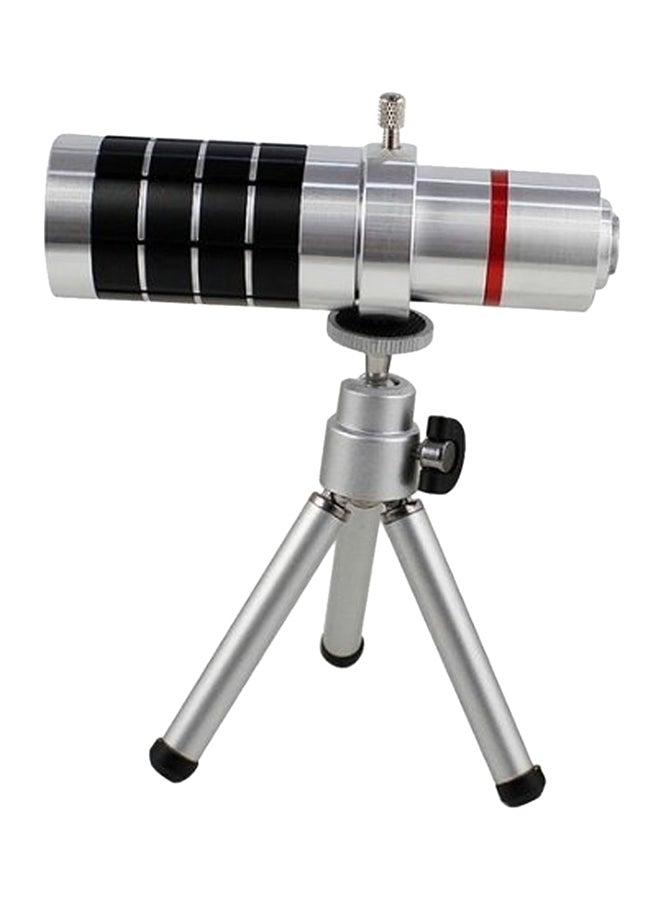 docooler Universal 18x Zoom Phone Telephoto Camera Lens with Mini Tripod Silver/Black - Image 1