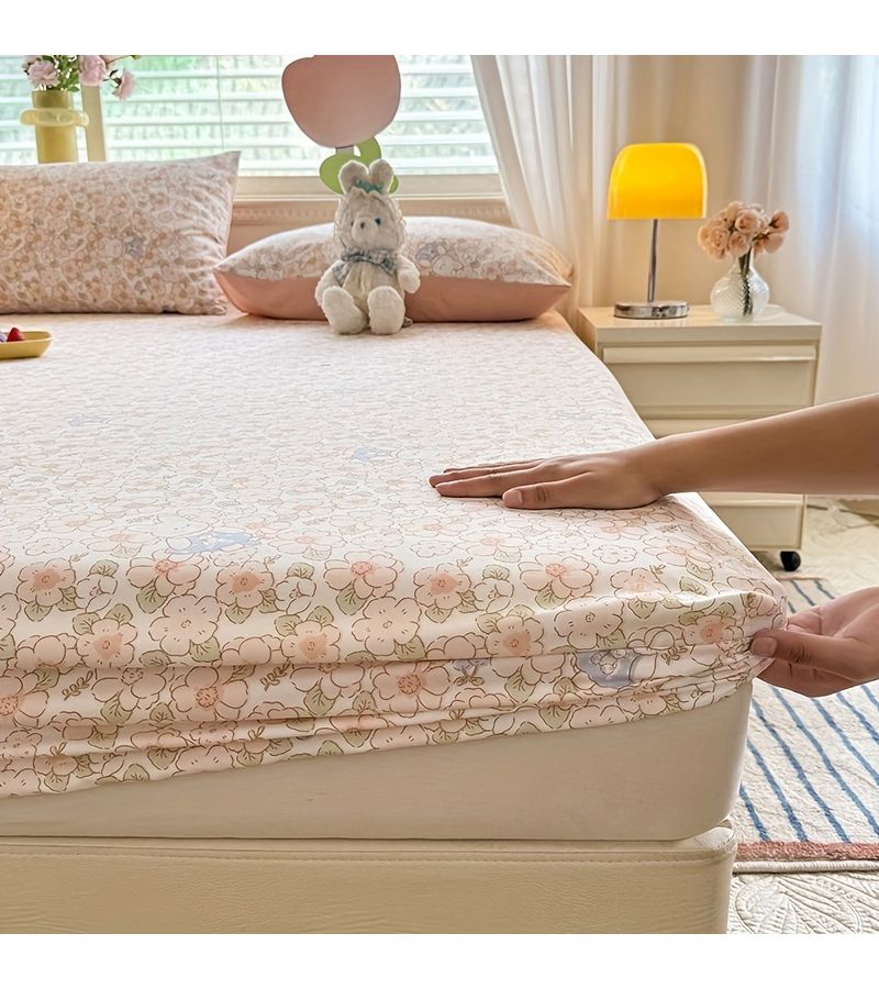 طقم ملاءة مقاس 55 × 12 × 78 بوصة مع 2 كيس وسادة، طبعة زهور حديقة سرية، خفيفة الوزن وناعمة وصديقة للبشرة، ملاءة سرير لجميع الفصول للاستخدام المنزلي والسفر والنوم والفندق. - Image 2