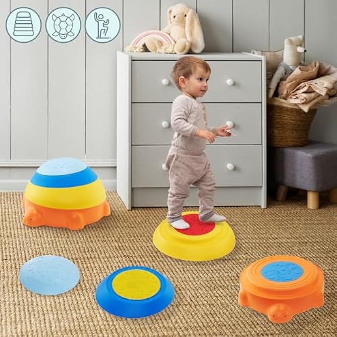 SENSORY COURSE FOR CHILDREN - COLORFUL TORTOISE, 4 PIECES, PASTEL COLORS, NON-SLIP, DURABLE PP AND TPE PLASTIC, DEVELOPS MOTOR SKILLS AND BALANCE, FOR KIDS 3+, UP TO 100KG - Image 4