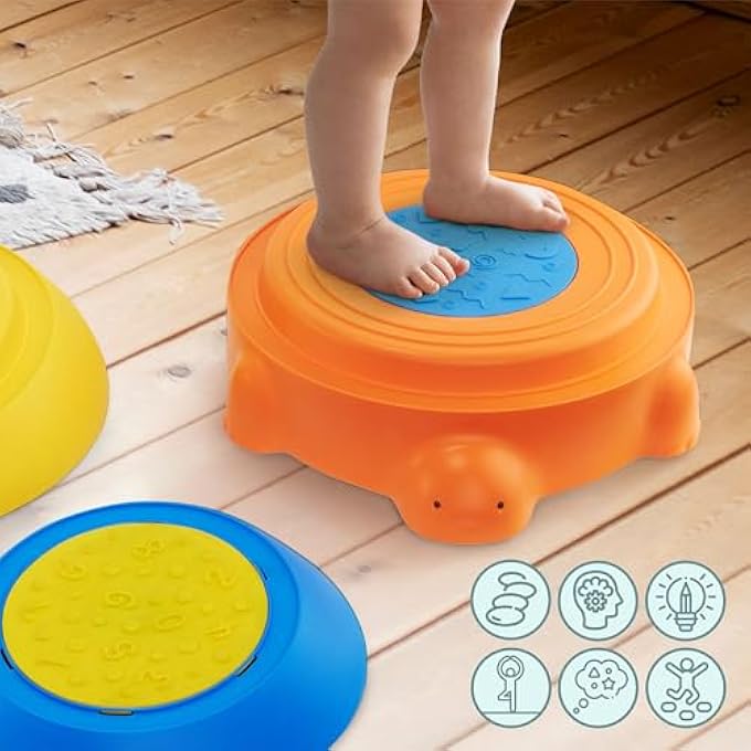 SENSORY COURSE FOR CHILDREN - COLORFUL TORTOISE, 4 PIECES, PASTEL COLORS, NON-SLIP, DURABLE PP AND TPE PLASTIC, DEVELOPS MOTOR SKILLS AND BALANCE, FOR KIDS 3+, UP TO 100KG - Image 5