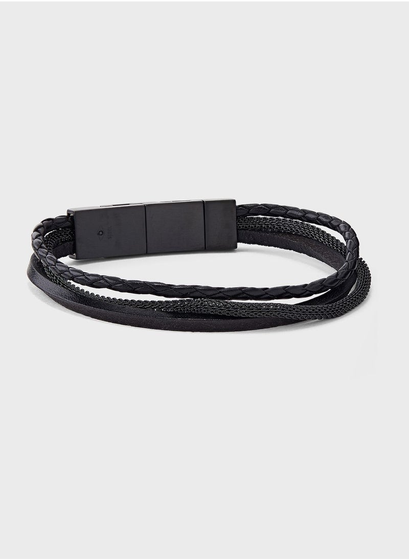 FOSSIL - Jof00535001 Triple Strand Leather Bracelet - Image 1