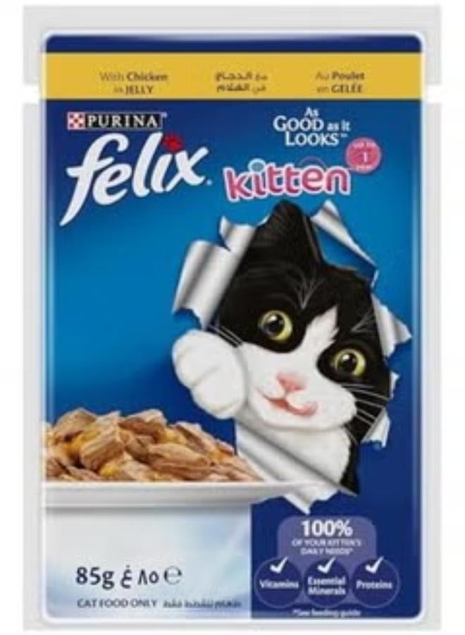 Felix As Good As It Looks Cat With Chicken In Jelly 85G Pack Of 12 - Image 4