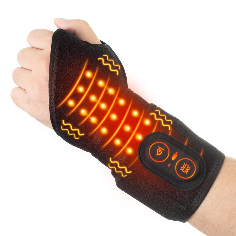Yabuu Cordless Wrist Hand Massage Heating Pad For Carpal Tunnel Built-In 3000Mah Battery Hand Arthritis Wrist Pain Relief Heat Wrap Pad Vibration And Adjustable Heat Settings Hot Therapy Best Gift - Image 1
