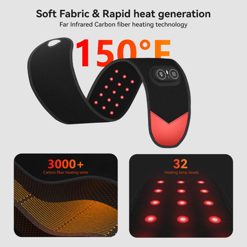 Yabuu Cordless Wrist Hand Massage Heating Pad For Carpal Tunnel Built-In 3000Mah Battery Hand Arthritis Wrist Pain Relief Heat Wrap Pad Vibration And Adjustable Heat Settings Hot Therapy Best Gift - Image 5