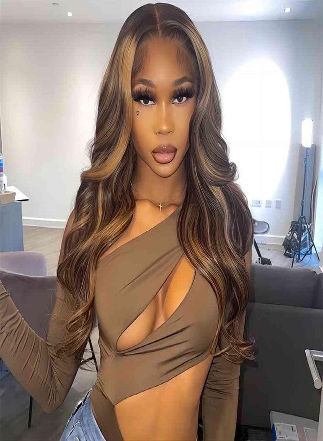 ISEE Wear and Go Glueless Wig HD Lace Front Wigs Human Hair Body Wave Wigs for Black Women 4/27 Honey Blonde Ombre Highlight Glueless Wigs Human Hair Pre Plucked (18 Inch,180% Density) - Image 2