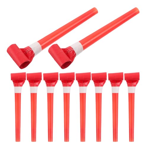 BESPORTBLE 50Pcs Party Blowers Noisemakers for Kids Birthday Red Plastic Whistle Blowouts Party Favors for Kids Adults New Year Celebration Carnival and Games Supplies - Image 1