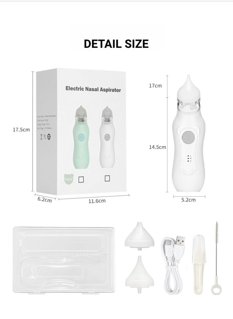 ARUWA Nasal Aspirator for Baby - Electric Nose Aspirator for Toddler, Baby Nose Sucker, Automatic Nose Cleaner with 2 Silicone Tips, 3 Adjustable Suction Level, Music and Light Soothing Function - Image 4