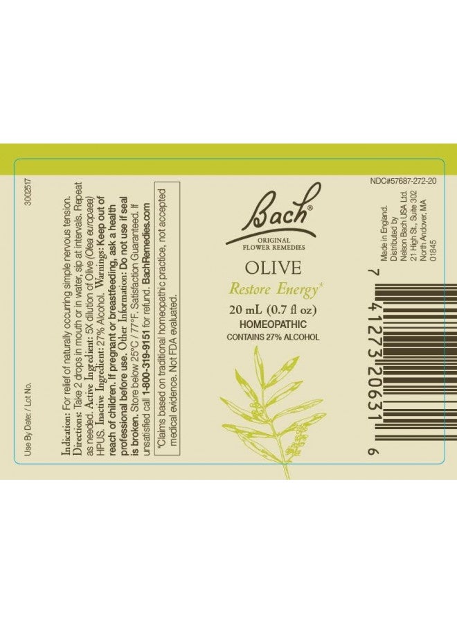 RESCUE Bach Original Flower Remedies 3-Pack, Be Your Best" - Larch, Olive, White Chestnut, Homeopathic Flower Essences, Vegan, 20mL Dropper x3  - Image 2